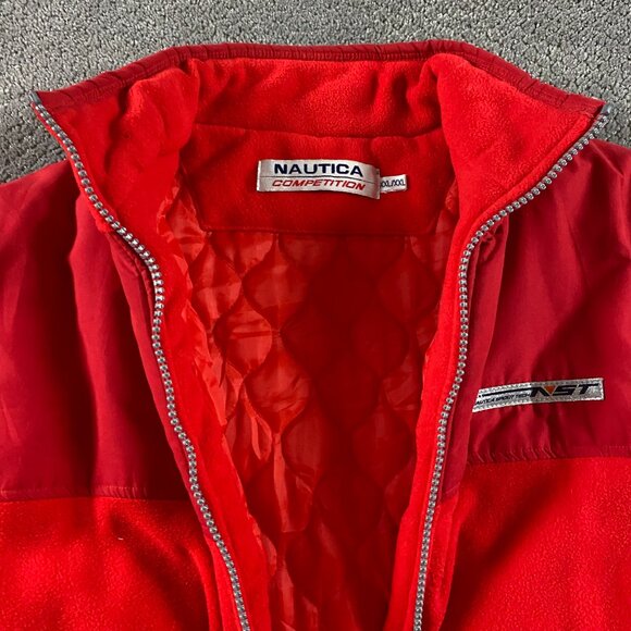 Vintage 90s Nautica Competition Sport Tech NST Fleece Jacket Men's XXL Spell Out - Picture 9 of 13